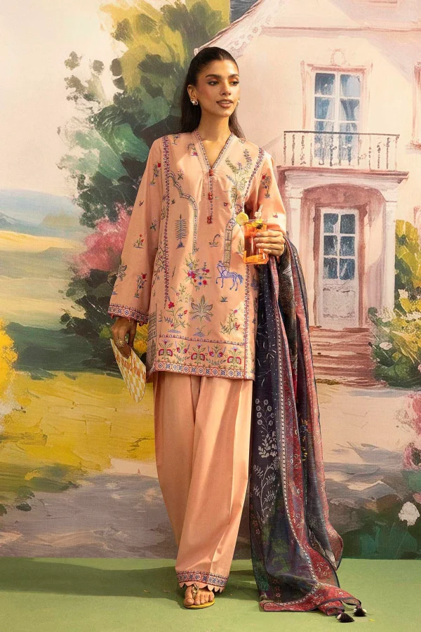 Stitched Embroidered Lawn Shirt+ Shalwar
