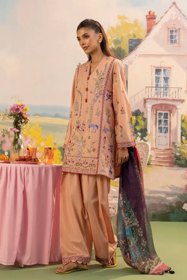 Stitched Embroidered Lawn Shirt+ Shalwar