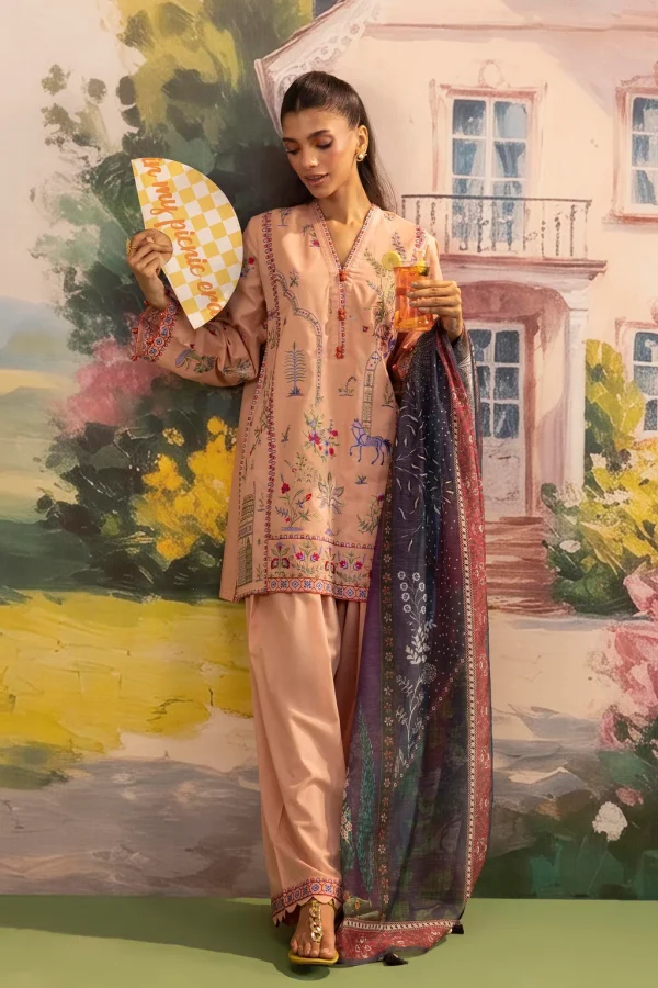 Stitched Embroidered Lawn Shirt+ Shalwar